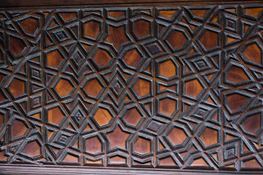 Tahtada geometrik desenli Osmanlı Türk sanatı