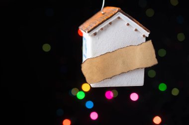 Boş kağıt üzerinde bir model evde yerleştirilen