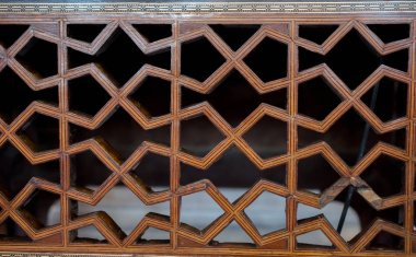 Tahtada geometrik desenli Osmanlı Türk sanatı