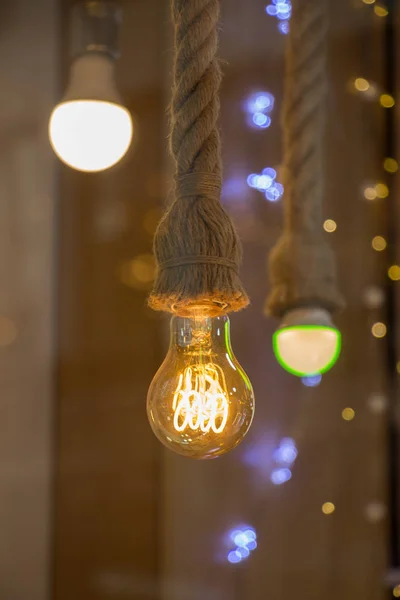 Decorative Lampadine Incandescenza Stile Edison Antico Appeso — Foto Stock