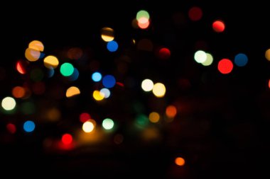 Doğal Bokeh ve çok renkli ışıkları olan arkaplan
