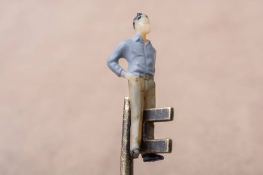 Görünürde Retro biçimli altın renkli tuş