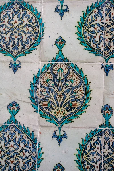 Otomano Antiguo Hecho Mano Turco Azulejos Con Patrones Florales —  Fotos de Stock