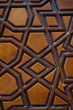 Tahtada geometrik desenli Osmanlı Türk sanatı