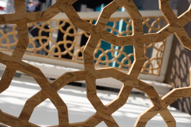 Tahtada geometrik desenli Osmanlı Türk sanatı