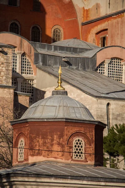 Vista Exterior Cúpula Lado Hagia Sophia Istambul — Fotografia de Stock