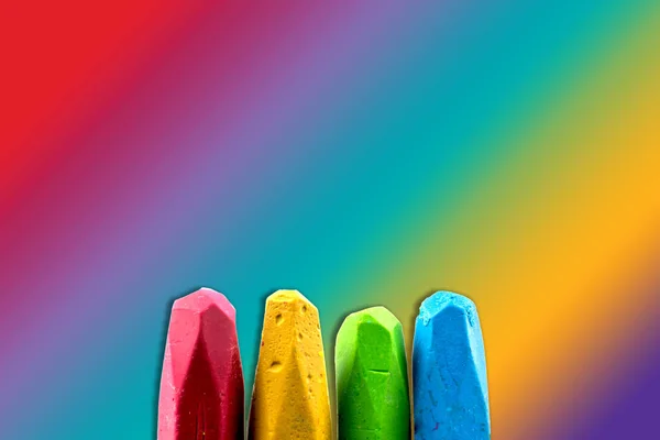 Crayons lado a lado — Fotografia de Stock