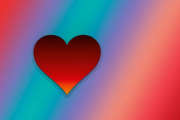 Fundo do Dia dos Namorados com forma de coração vermelho como conceito de amor — Fotografia de Stock