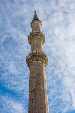 Ottoman Turkish style mosque minaret  as Religious Muslim temple
