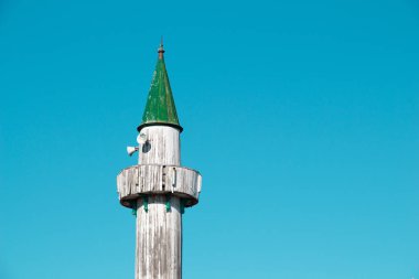 Ottoman Turkish style mosque minaret  as Religious Muslim temple