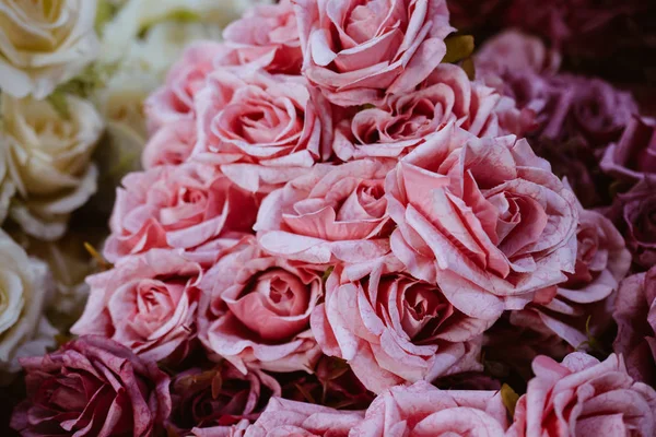 Цветочное Искусство Разноцветных Роз — стоковое фото