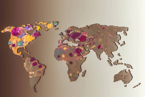 Kabaca Dünya Haritası desenleri ile dışarı kabataslak — Stok fotoğraf