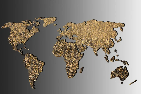 Grob umrissene Weltkarte mit Wandhintergrund — Stockfoto
