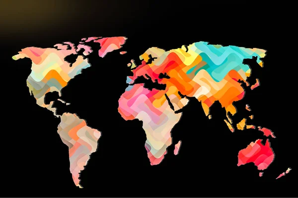 Schéma détaillé de la carte du monde en tant que concepts d'entreprise mondiaux — Photo