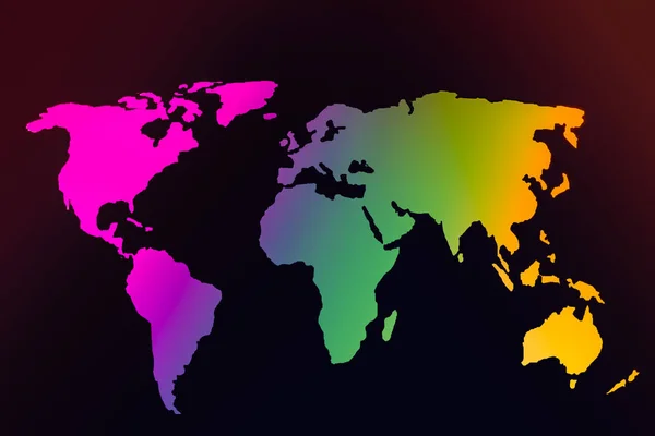 Zhruba načrtnutých světových map s barevným vyplněním — Stock fotografie