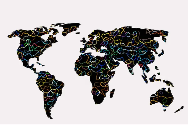 Zhruba načrtnutá mapa světa jako globální obchodní koncepce — Stock fotografie