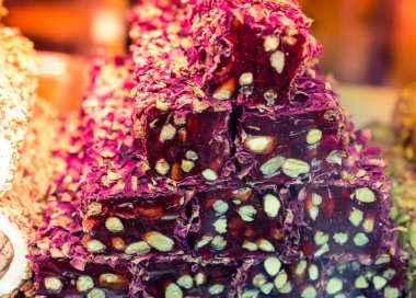 Geleneksel Lezzetli Türk lokum şeker lokun