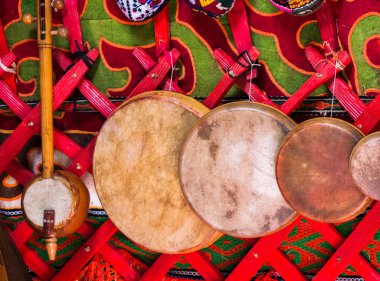 Müzik instrrument olarak geleneksel Türk tef veya davul