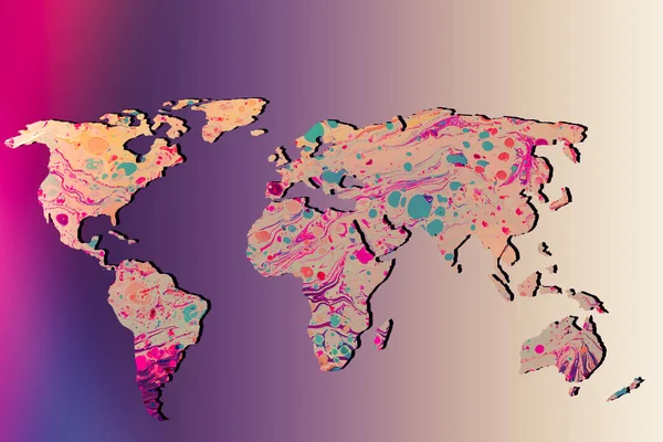 Mniej więcej naszkicowana mapa świata jako globalne koncepcje biznesowe — Zdjęcie stockowe