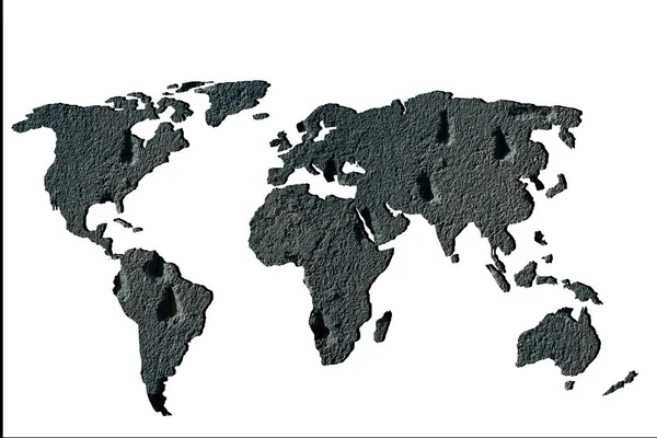 壁の背景で大まかに概説された世界地図 — ストック写真