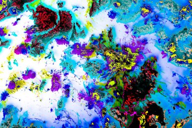 Soyut grunge sanat arkaplan dokusu renkli boya çıkıntıları ile