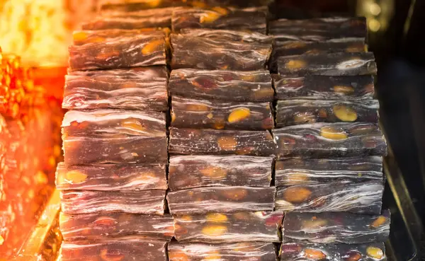 Traditional Turkish delight sweets as lokum candy — ストック写真