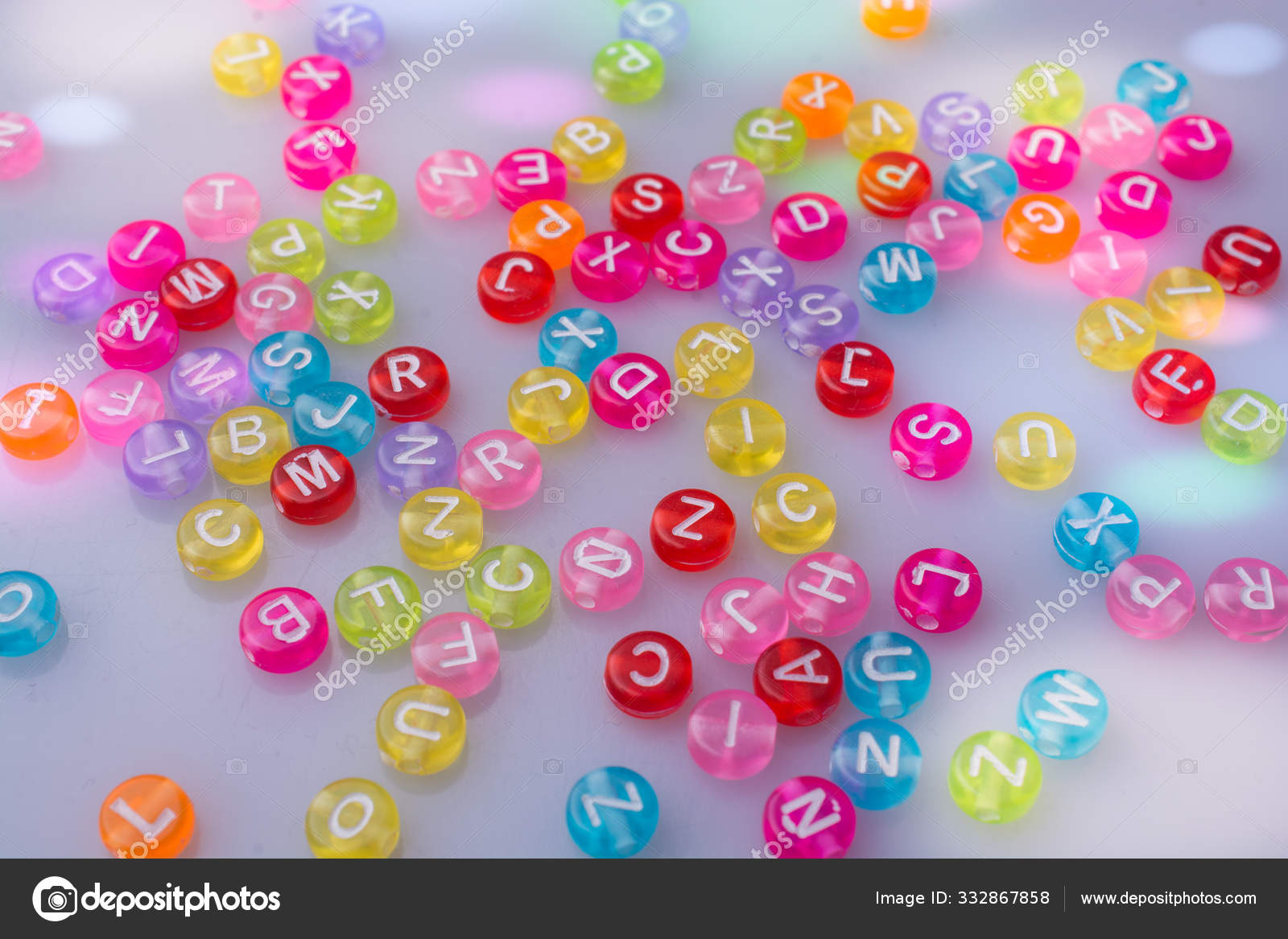 Multi Color Alphabet Letter Beads Placed Randomly Stock Photo C Turgayada Hotmail Com 332867858