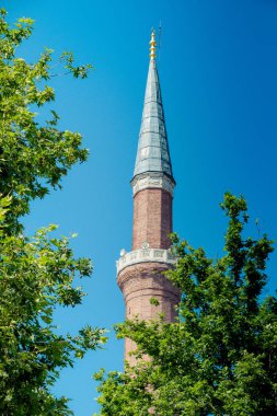 Ottoman Turkish style mosque minaret  as Religious Muslim temple