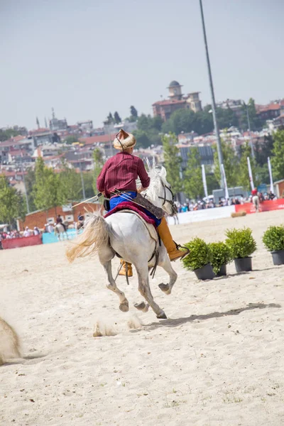 Cavaleiro otomano montado em seu cavalo — Fotografia de Stock