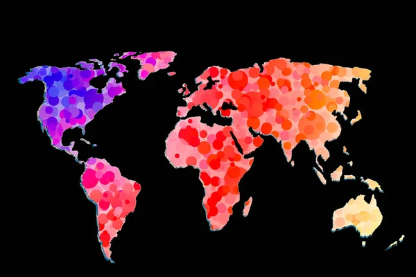 Grob skizzierte Weltkarte als globale Geschäftskonzepte — Stockfoto