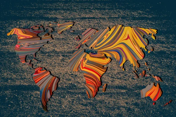 உலகளாவிய வணிகக் கருத்தாக்கங்களாக உலக வரைபடத்தை கிட்டத்தட்ட வரையறுத்தது — ஸ்டாக் புகைப்படம்