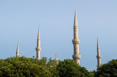Ottoman Turkish style mosque minaret  as Religious Muslim temple