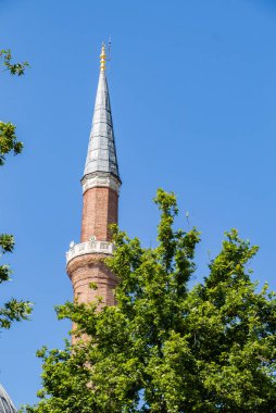 Ottoman Turkish style mosque minaret  as Religious Muslim temple