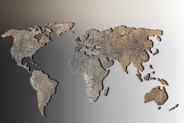 Dünya haritası kabaca küresel iş kavramları olarak çizildi
