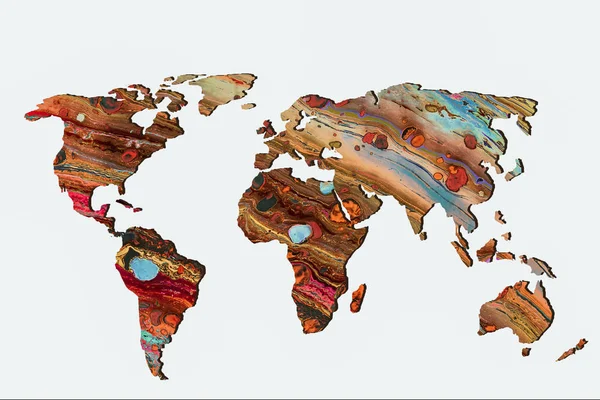 世界地図を世界のビジネスコンセプトとして大雑把にスケッチ — ストック写真