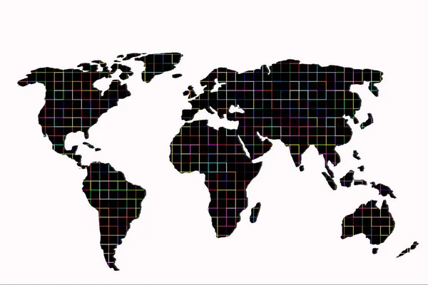Tracciato approssimativamente la mappa del mondo come concetti di business globali — Foto Stock