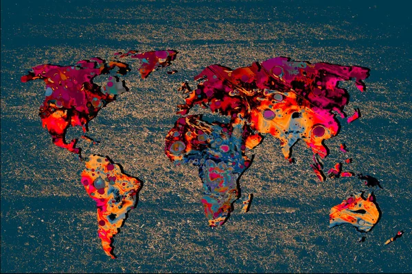 Schéma détaillé de la carte du monde en tant que concepts d'entreprise mondiaux — Photo