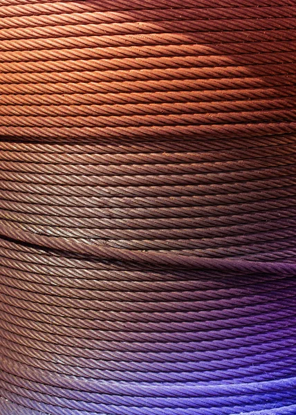 Metal wire roll close-up. Pattern of cables. — Stock Photo, Image