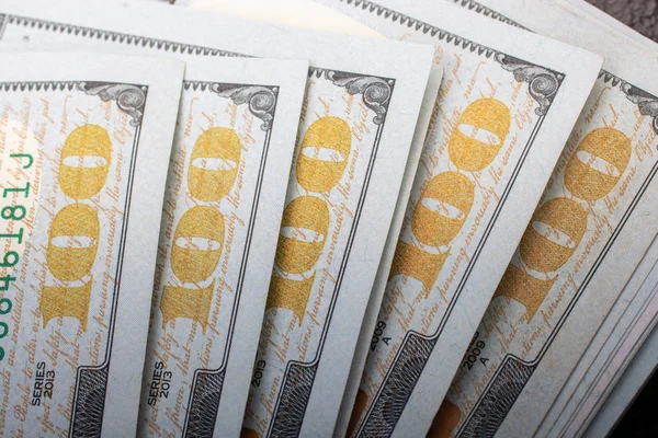 Αμερικανικά δολάρια μετρητά χρήματα. Τραπεζογραμμάτιο σε κλείνω πάνω θέα — Φωτογραφία Αρχείου