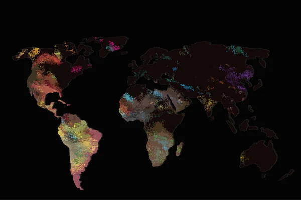 Λεπτομερής Περιγραφή Του Παγκόσμιου Χάρτη Μοτίβα — Φωτογραφία Αρχείου