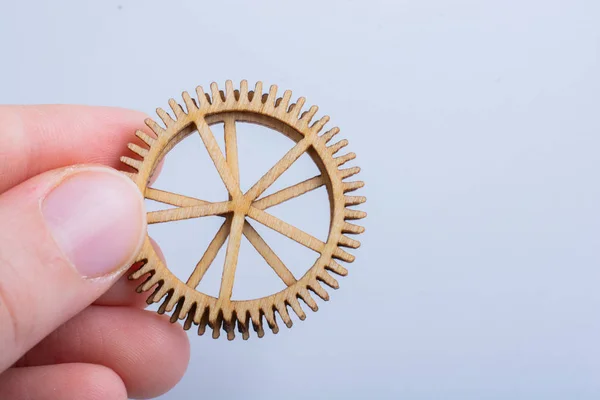 Hand Holding Gear Wheel Concept Mechanism — Stock Photo, Image