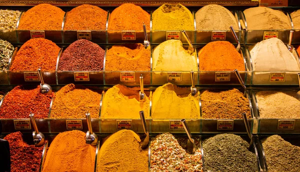 Oriental Colorful Spices Traditional Turkish Spice Bazaar Stock Picture