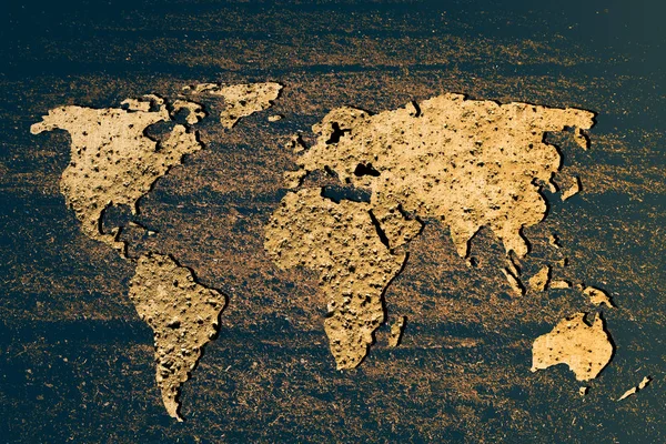 Mappa Del Mondo Delineata Approssimativamente Con Modelli — Foto Stock