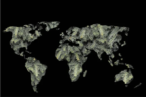 Mapa Del Mundo Más Menos Delineado Con Patrones — Foto de Stock