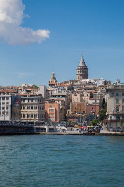 İstanbul 'da antik çağlardan kalma Galata Kulesi manzarası