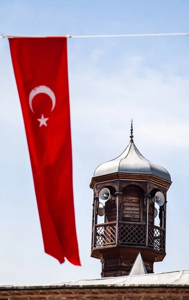 Minareto Della Moschea Musulmana Religione Islam Turismo Concetto Viaggio — Foto Stock