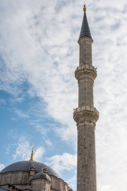 Ottoman Turkish style mosque minaret  as Religious Muslim temple
