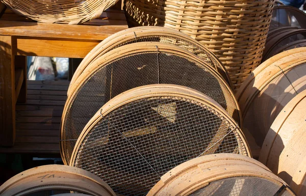 Traditionele houten zeven — Stockfoto