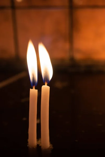 Burning Candle Making Light View — Stock Photo, Image