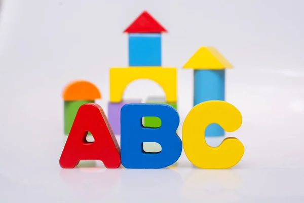 Colorful Alphabet Abc Letters Bloks Educational Concept — Stok fotoğraf